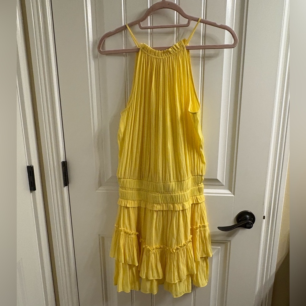 NWT Ramy Brook Women's Harley Lemon Yellow Sleeveless Mini Dress Size S - Picture 2 of 13